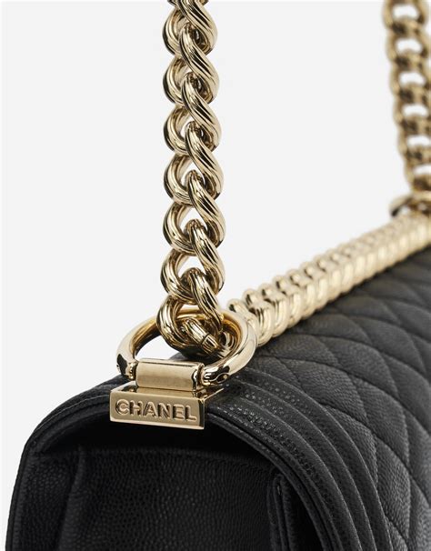 chanel black bag gold chain